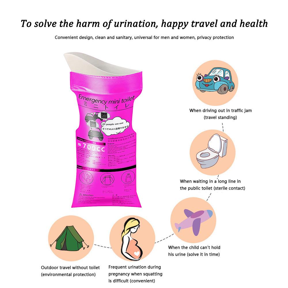 6/1PCS 700ml car urinal portable urine collector man outdoor portable urine bag female urinal Camping Emergency Easy urinal