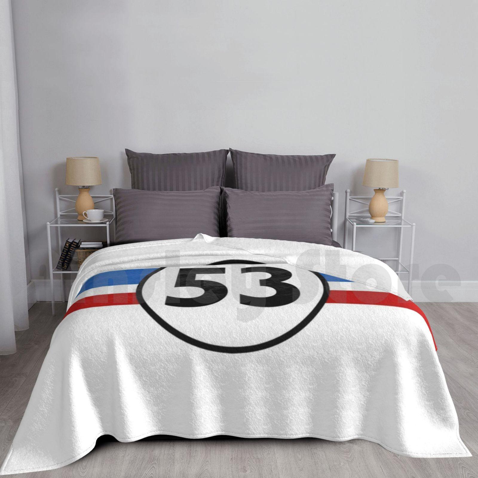 Herbie 53 Classic Racing Car 1963 Circle Logo #1 Blanket Super Soft Warm Light Thin Herbie Herbie 53 Herbie Race Size: 75*100cm, Weight: 230 GSM