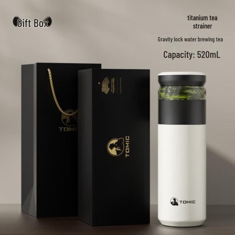 TOMIC Tea Infuser Ceramic Lined Insulated Mug