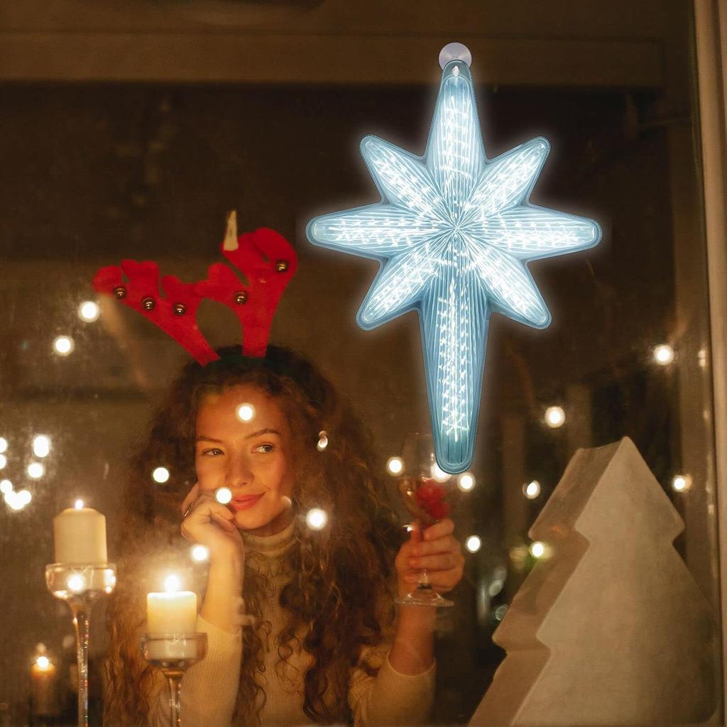 20" 44 LED Bethlehem Star with Movement,3D Bethlehem Star Digital Flash-Shooting Star - Hanging Outdoor Christmas,Use for Holiday Decoration, Porch