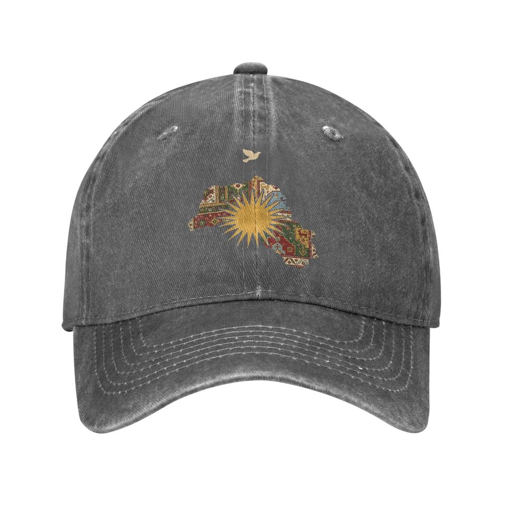 Kurdistan Map Flag Heritage Kurdish Unisex Baseball Caps Culture Ethnic Pride Distressed Washed Hat Outdoor Adjustable Sun Cap