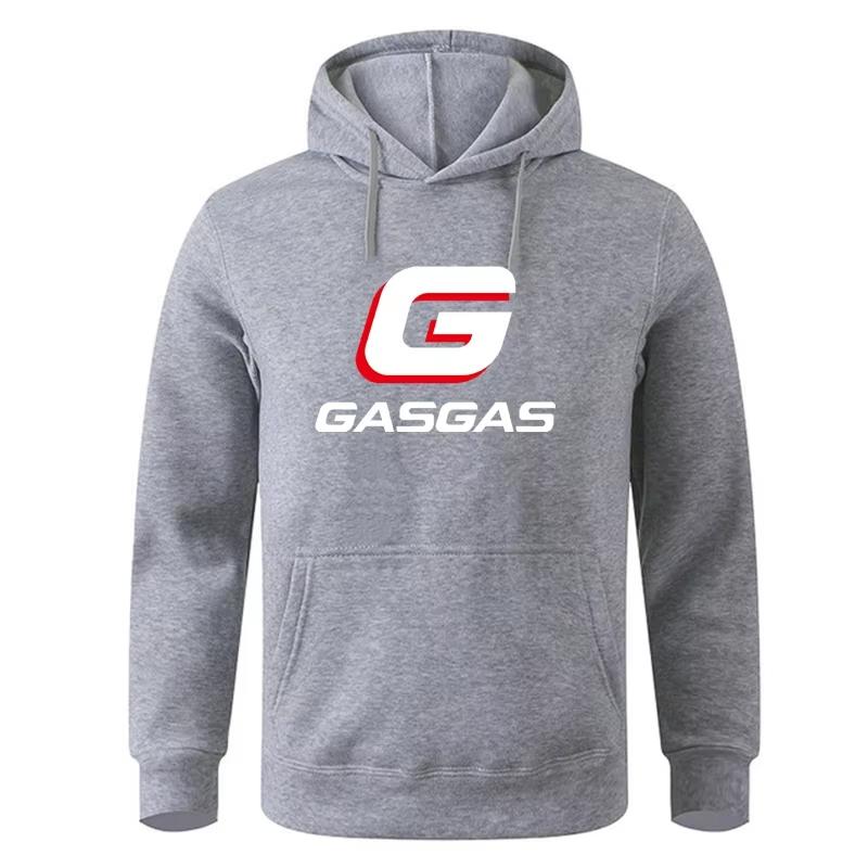 G-logo-gasgas Men Hoodie Front Gasgas G Emblem Chest Print, Thick Fleece Pullover Sweatshirt for Sport Weekend Daily Wear