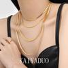 Fashionable Gold-Plated Minimalist Snake Bone Chain Necklace for Women