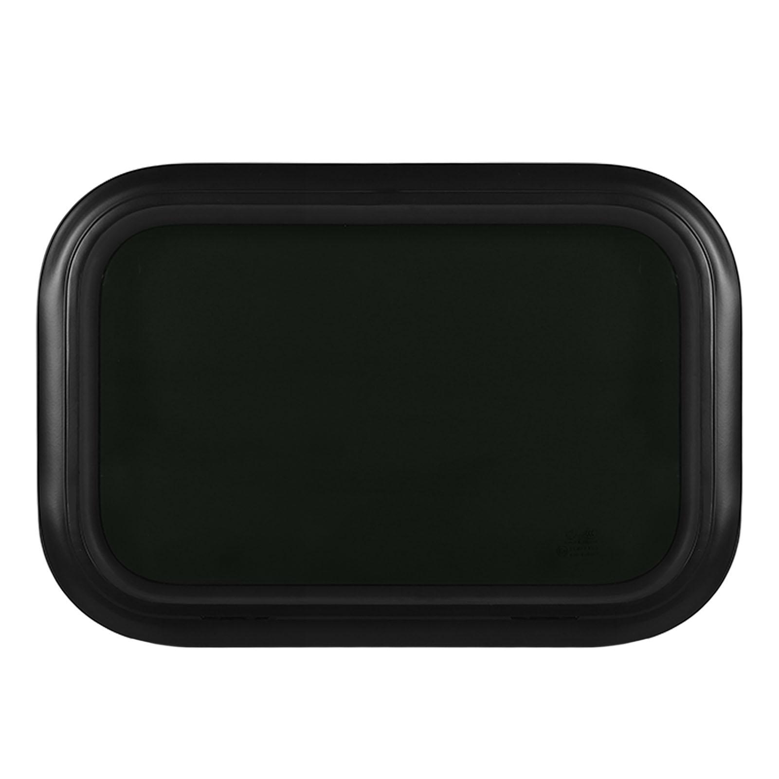 

600x500mm RV Window Fixed Entry Entrance Door Window Black Clear Glass with Frame for RV Camper Caravan for 33‑38mm