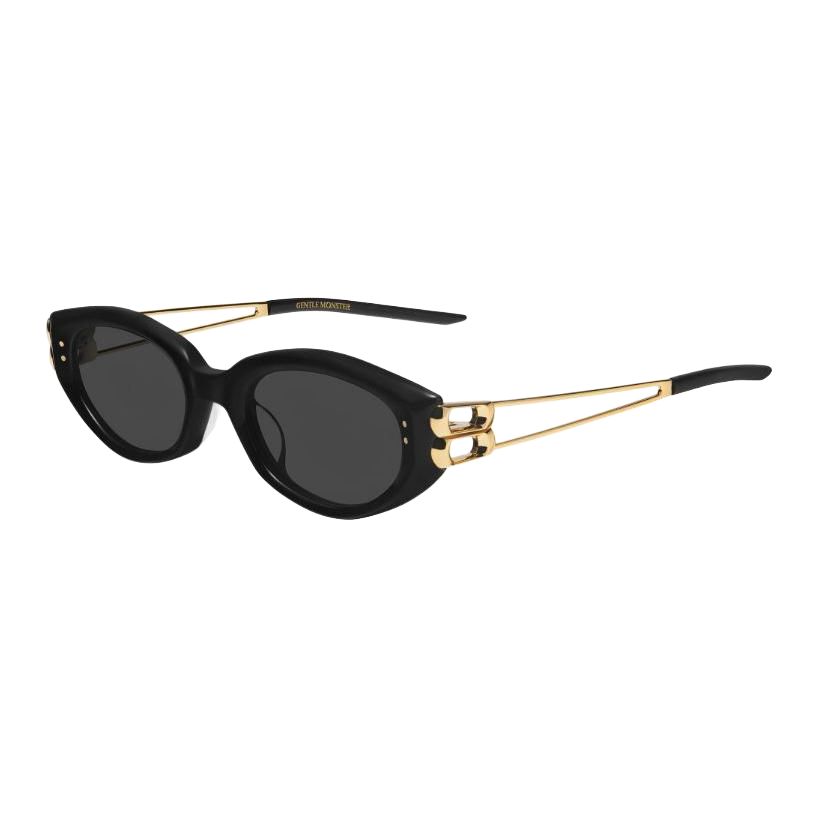 Gentle Monster Cat Eye Sunglasses With Adjustable Degree Men sunglasses Black KUNST01GD Shopping Bag (Basic Packaging+Brand Shopping Bag)