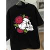 Womens T-Shirt Flowers Graphic T-Shirt - Soft Light Beige-Friendly Fabric,Round Neck   All-Season for Casual Attire