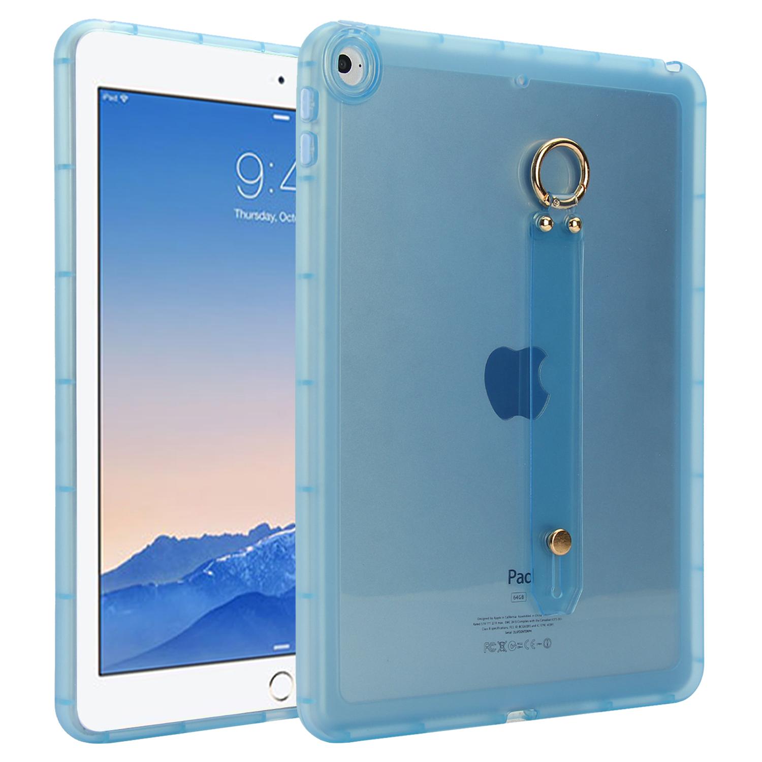 

Tablet Case For iPad 9.7-inch (2018)/(2017)/Air 2 Shockproof TPU Cover with Wristband Blue