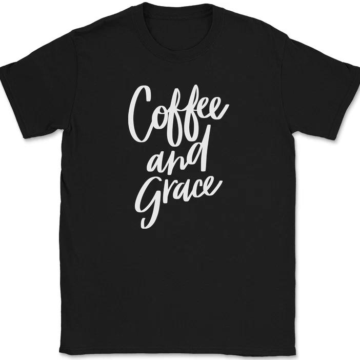 Coffee and Grace T-Shirt Christian Praise Worship Jesus Christ God Tee