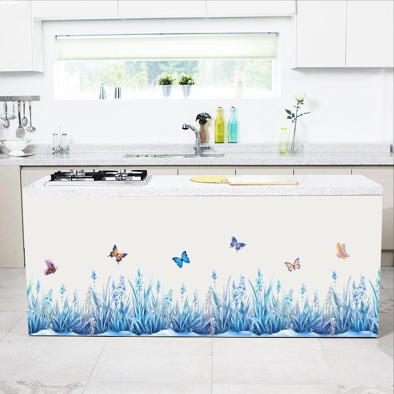Wall Decals for Living Room Bedroom Minimalist Skirting Board Flowers Roses Plants Creative Waistline Background Wall Art Paintings Home Decor