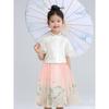 Montagut Girls' Summer Chinese Style Satin Two-Piece Set