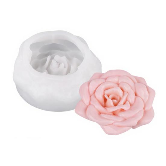Flower Silicone Molds Flower Candle Molds Rose Peony Fondant Mold for Jelly Chocolate Mousse Cake Decorating 3D Candle Soap Floral A