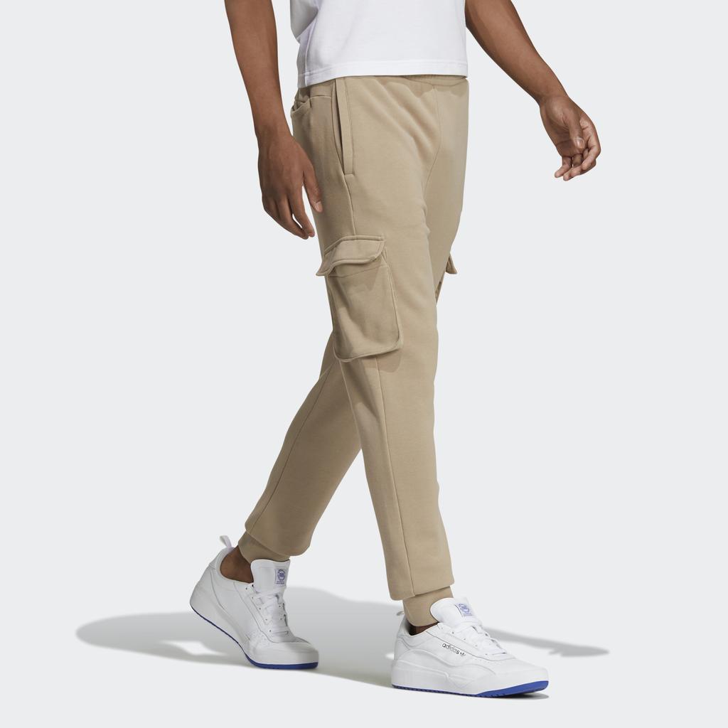 Adidas Originals Embossed Track Pants With Cargo Pockets And Cuffed Ankles Men Casual Sportswear Trousers Khaki-Brown GT7286