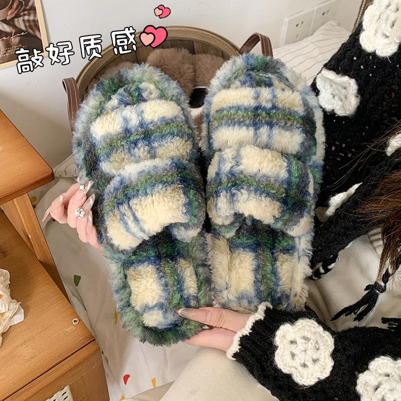 Fashion Women's Shoes Fashion Flats Slippers Open Toe House Slippers Plush Bedroom Shoes Casual Outdoor Sandals Platform Flip Flops