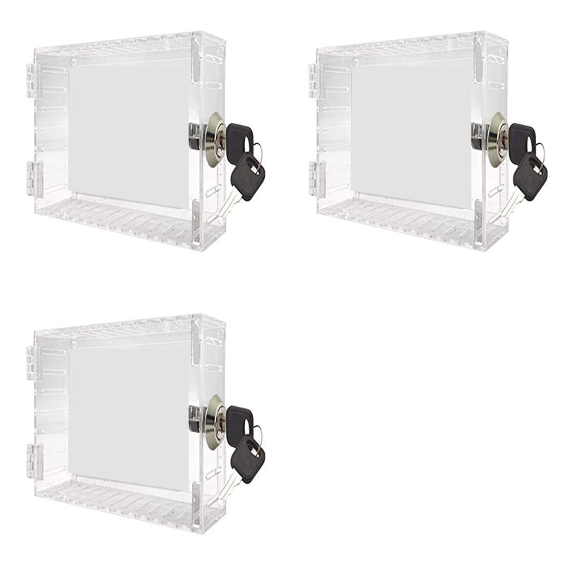 HHO-3X Thermostat Lock Box Universal Thermostat Cover With Lock Box Guard With Key For Thermostat On Wall Home