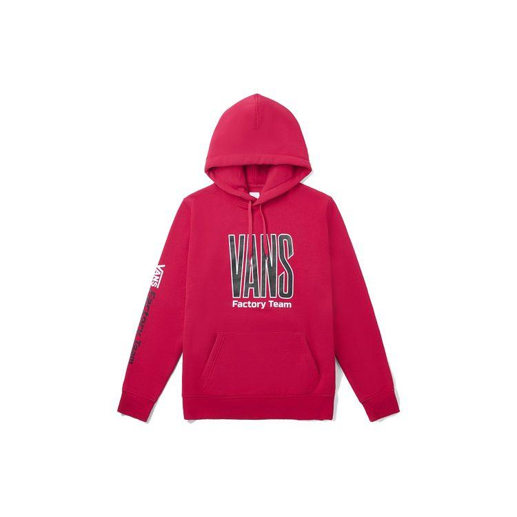 Vans Hooded Fleece Lined Casual Sports Long Sleeved Sweatshirt Unisex Red VN0A3QSAFTZ