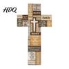 Spiritual Gift for Women Easter Wooden Cross Ornament Rustic Hanging Pendant with Hemp Rope Religious Keepsakes Wall Decor Home Decoration,