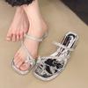 Fashion 2025 Luxury Crystal Butterfly Sandals Women Summer Fashion Clear Heel Wedding Party Shoes Woman Clip Toe Thick Heeled Sandalias