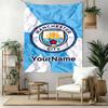 Manchester City Benutzerdefinierte Ihr Name Wanddekoration Wandteppich Kunst Für Haustier-Gedenken Geburtstag Hochzeitsparty Kulisse Familien Geschenk