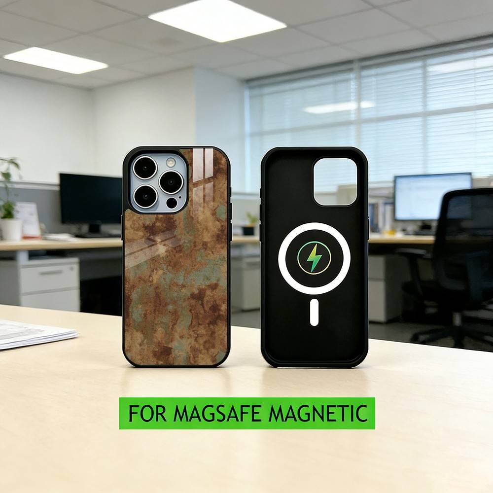 Industrial Style Retro Rusty Phone Case For iPhone17,16,15,14,13,12,11 Plus,Pro Magnetic with Magsafe Wireless Charging