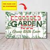 Custom Vintage Metal Garden Sign Personalized Name EST Year Outdoor Plant Decor