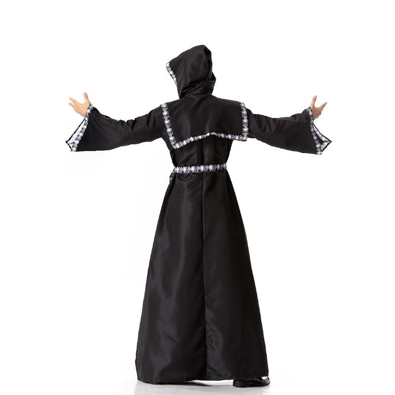 Real Shot Halloween Masquerade Reaper Cape Witch Cape Male Wizard Vampire Costume Adult Witch