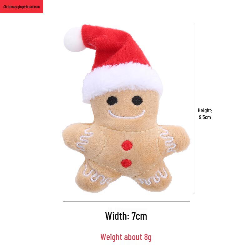 Catnip Gingerbread Hat: Self-Play Interactive Cat Toy - Bite-Resistant & Molar Grinding Pet Supplies for Christmas.