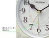 RHYTHM Alarm Clock with Continuous Second Electronic Alarm X X 8RE677SR10 Hand, Sound, Light, Snooze, Ivory, 12.4 12.5 6.3 Cm,
