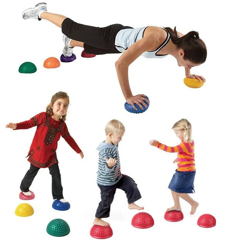 Inflatable Half Sphere Massage Ball Yoga Balls Massage Fitball Exercises Trainer Balancing Ball for Gym Pilates Sport Fitness