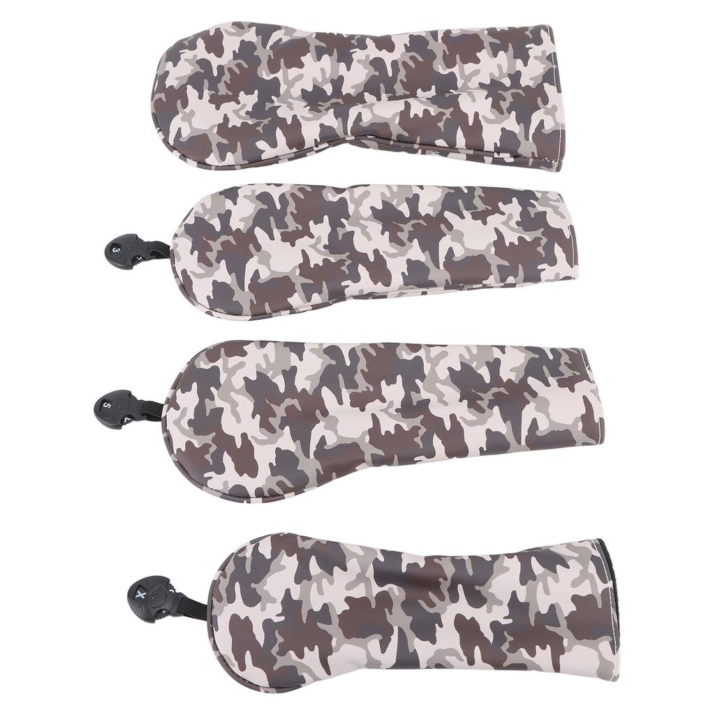 Thick Plush Golf Wood Club Cover Camouflage Brown Golf Club Head Protective Cover with Number Plate