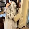 Ladies' Brown Handbag PU Leather Vintage Textured Small Bag Women Versatile One Shoulder Underarm Bag Korean Fashion Handbag