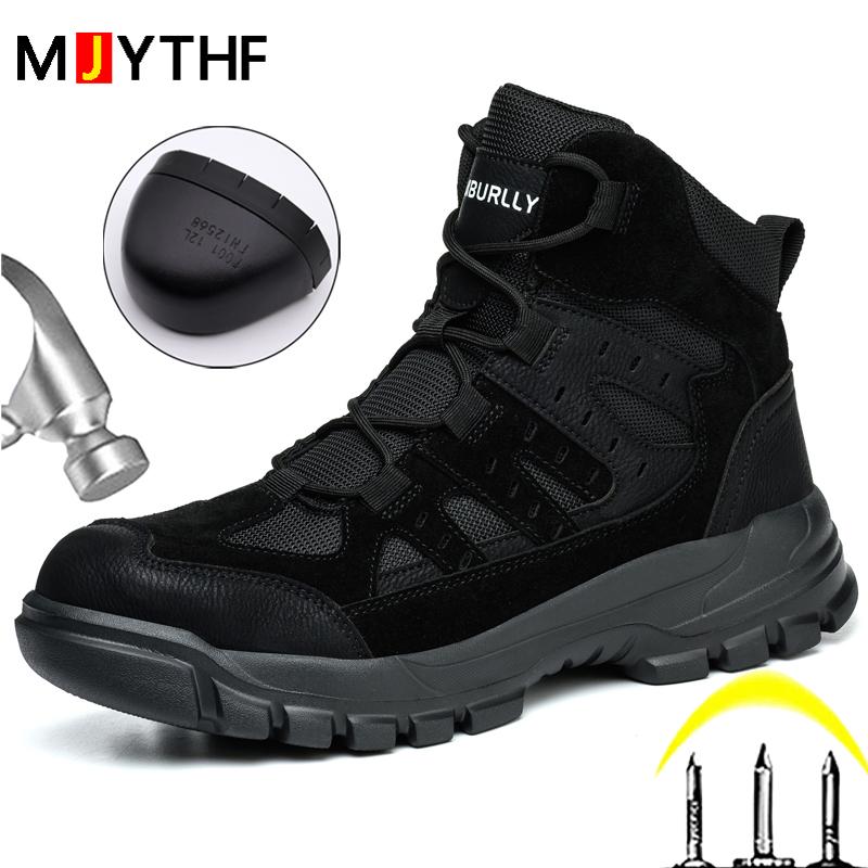 High Top Men Boots Work Safety Shoes Steel Toe Shoes Work Sneakers Protection Shoes Puncture-Proof  Indestructible Shoes