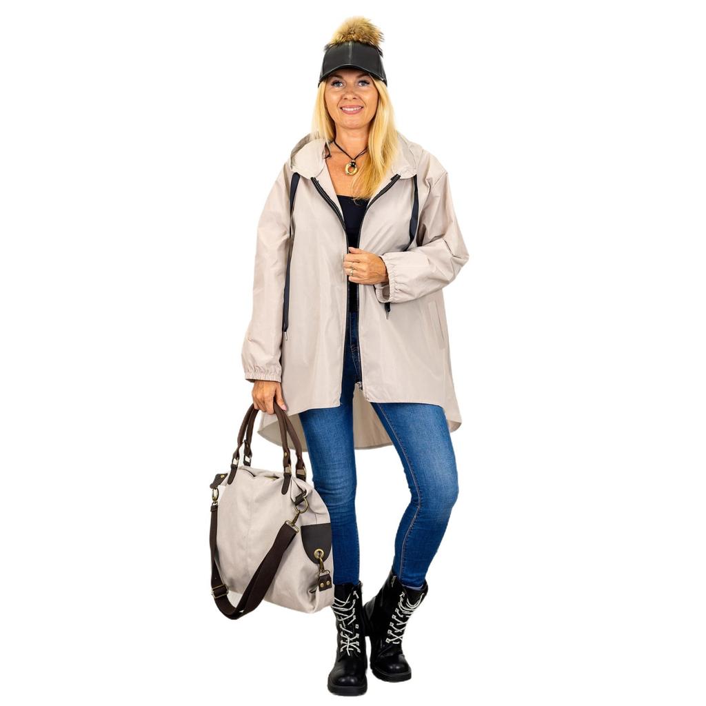 A New Large-sized Hooded Loose Coat for Women, A Fashionable and Versatile Color-blocking Coat for Autumn and Winter