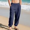 European and American men's summer new linen casual pants loose breathable leggings cotton and linen pants