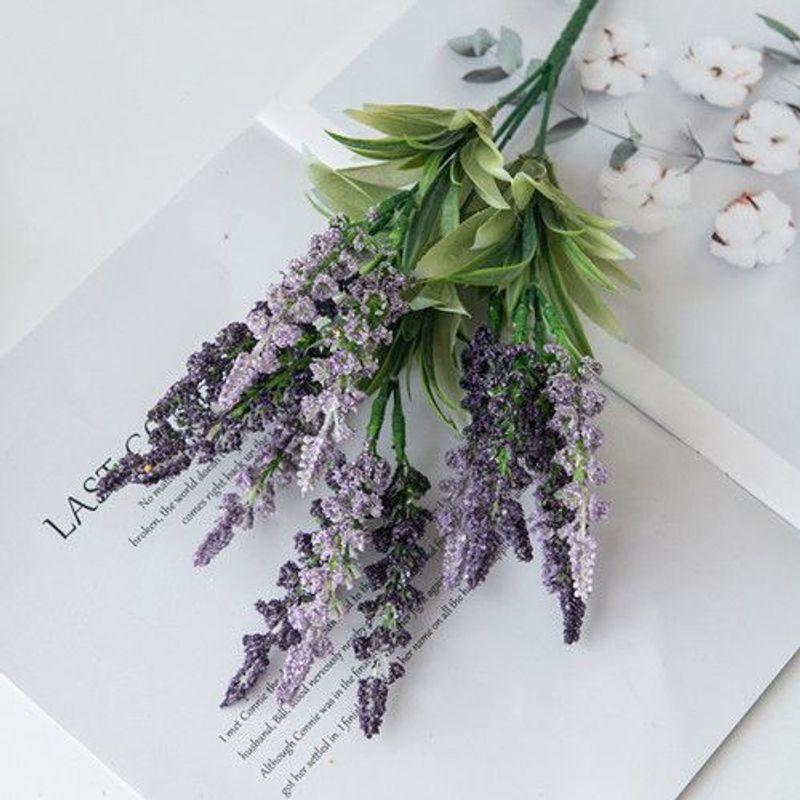 

Artificial Flowers Plant Lavender Valentine s Wedding Wreath Home Room Outdoor Yard Garden Decora Bridal Bouquet DIY Gifts props 1 PC фиолетовый