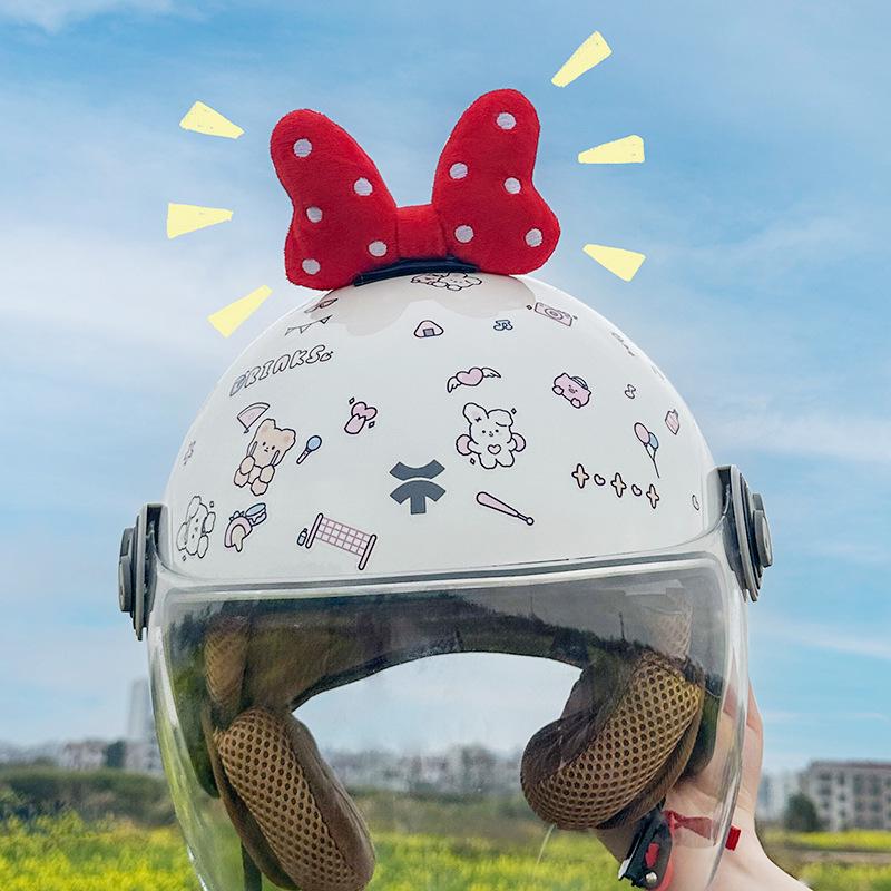 Electric Vehicle Cute Ears & Wings Universal Stickers for Helmet Decoration
