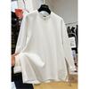 2026 Spring Women's Loose Casual Solid Color Long Sleeve Round Neck T-shirt
