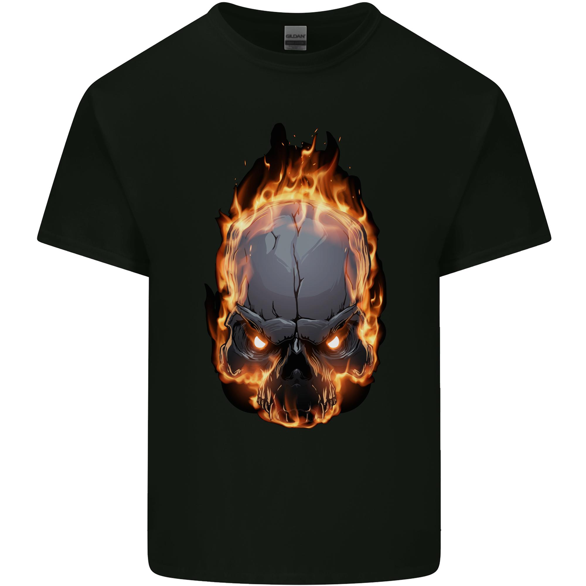 Fire Skull Unisexs Light Cotton TShirt S