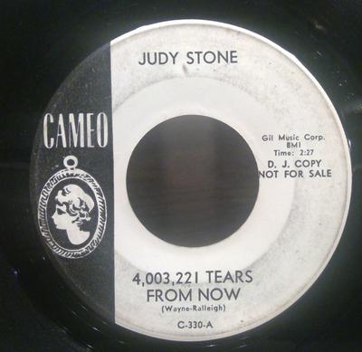 7inch Record JUDY STONE - 4,003,221 Tears From Now C330 Cameo 1964 US Pop Used
