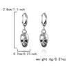 Vintage Silver Color Skull Pendant Dangle Earrings Gothic Metal Skeleton Drop Earring Halloween Jewelry For Women Men Retro Gift