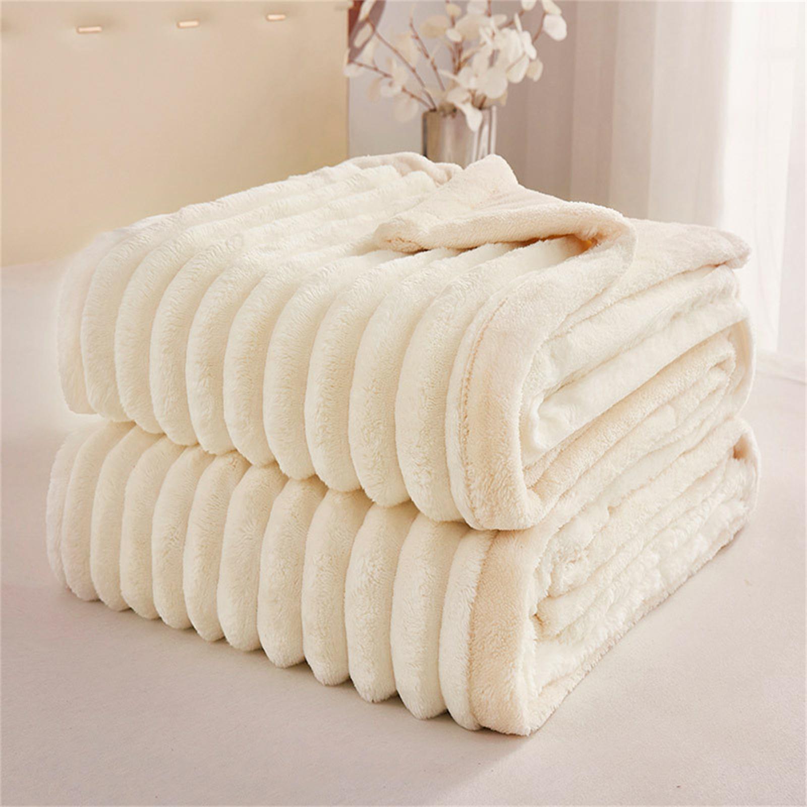 

Cute Blanket Puffy Blanket Wool Blanket - Soft Warm Thick Rope Blanket Cozy Bed And Sofa Throw One Size білий