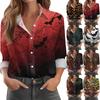 Camicia da donna, camicetta, stampa, bottoni, manica lunga, casual, basic, colletto, regolare