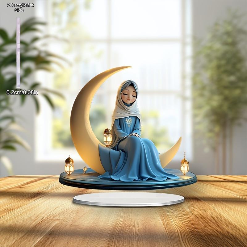 Nun and Moon Decorations - 2D Flat Acrylic Desktop Ornament, Wall Decor Art, Four Seasons Decoration, novelty home decor, Perfect Durable for Bedroom