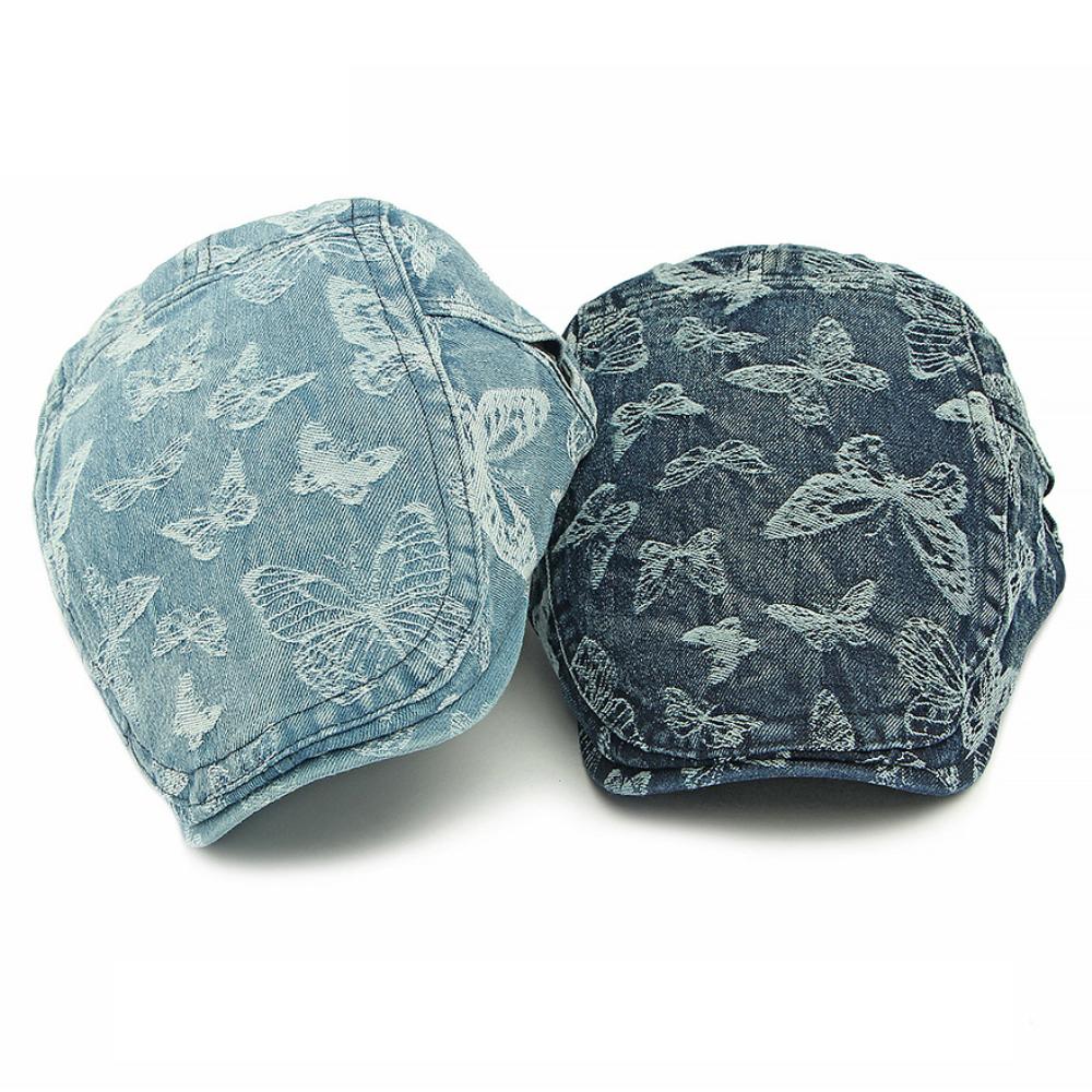 HT4802 Beret Cap Men Women Spring Summer Autumn Denim Hat Vintage Artist Painter Beret Hat Male Female Ivy Flat Cap Mens Berets