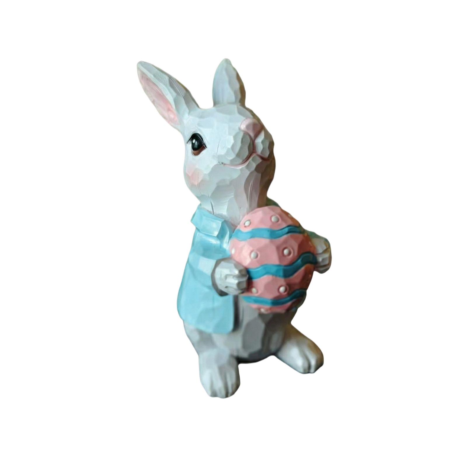 

New Easter Bunny Decorative Resin Couple Bunny Statue One Size