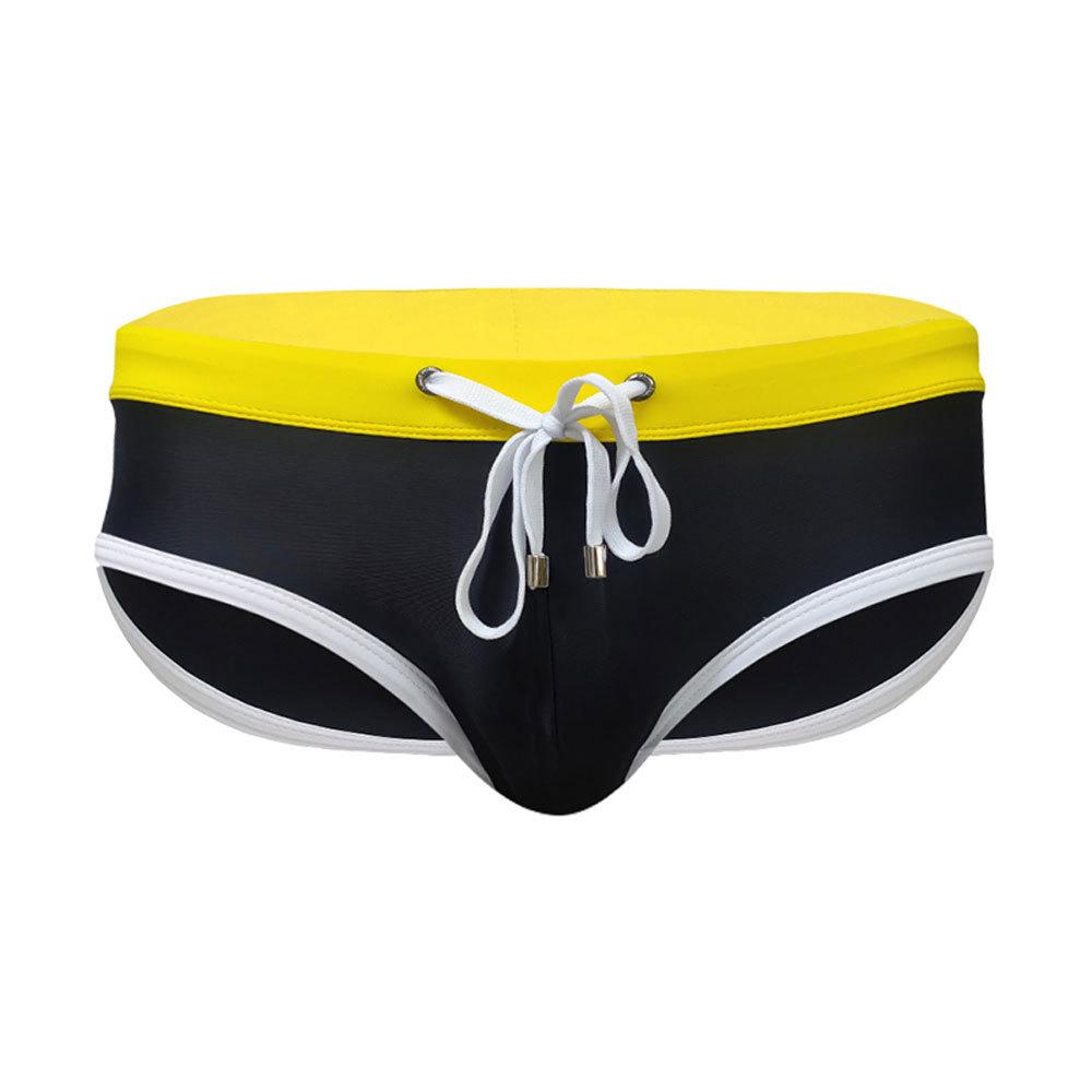 UXH Herren Farbblock Dreieck Badehose: Europäische & Amerikanische Stile, Einfarbig, Strandbikini.