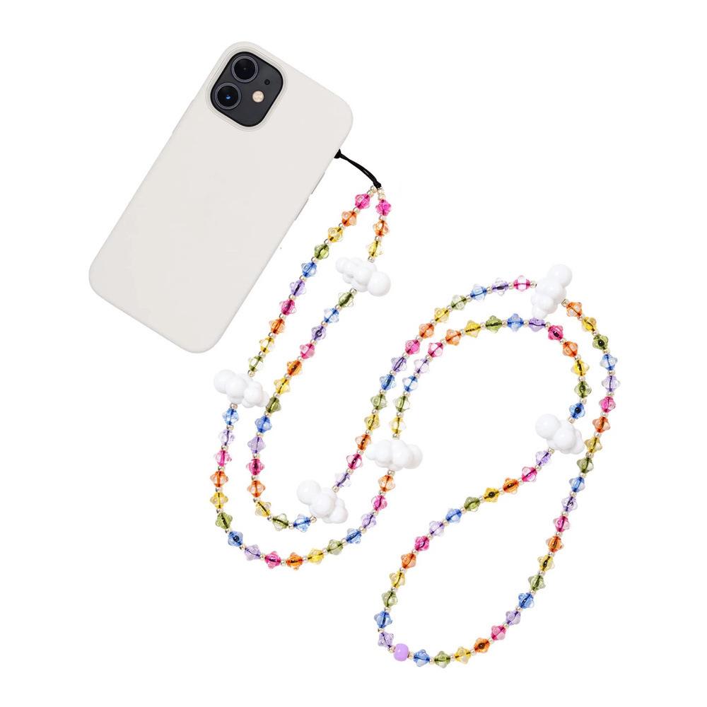 KKBEAD Cloud & Rainbow Beaded Phone Lanyard - Women's Crossbody Chain In Ins Style