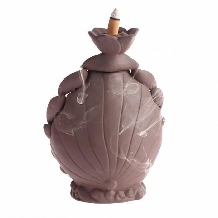 Fontaine à encens - LA CHINEUSE - Bouddha GuanYin - Céramique - 19 cm - Marron