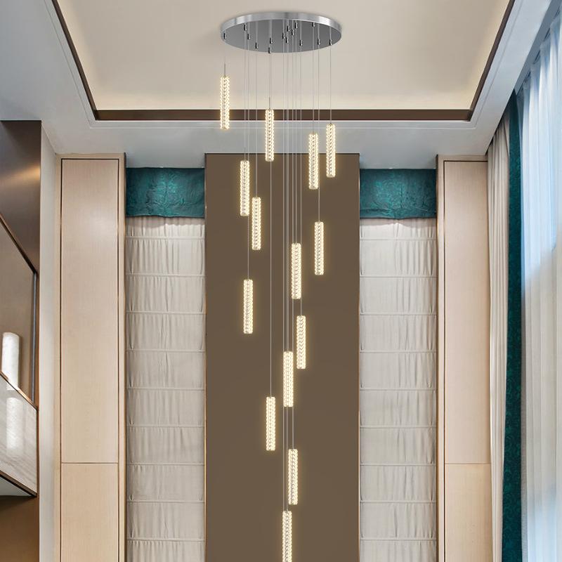 Scara candelabru lung modern minimalist vila lumina lux living living mansarda internet celebru rotativ clădire duplex