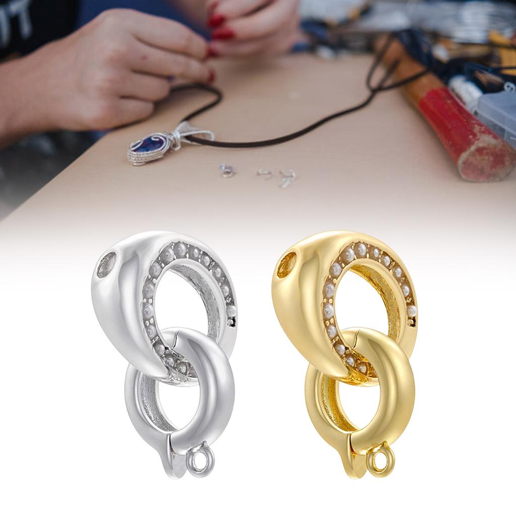 Elegant Cubic Zirconia Clasp Portable for Pearls Enhancing Push Connectors Jewelry Accessory for Bracelets Necklacer