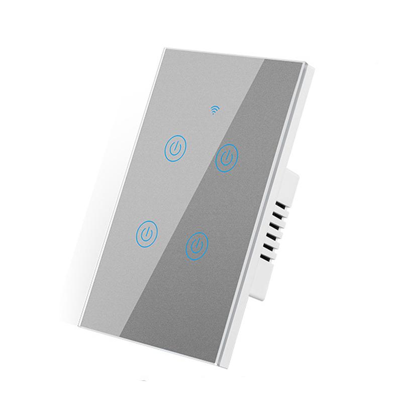 LangYeao Tuya WiFi US AU 1/2/3/4 Gang Smart Touch Wall Light Switch Work with Alexa and Google Home with Neutral Wire